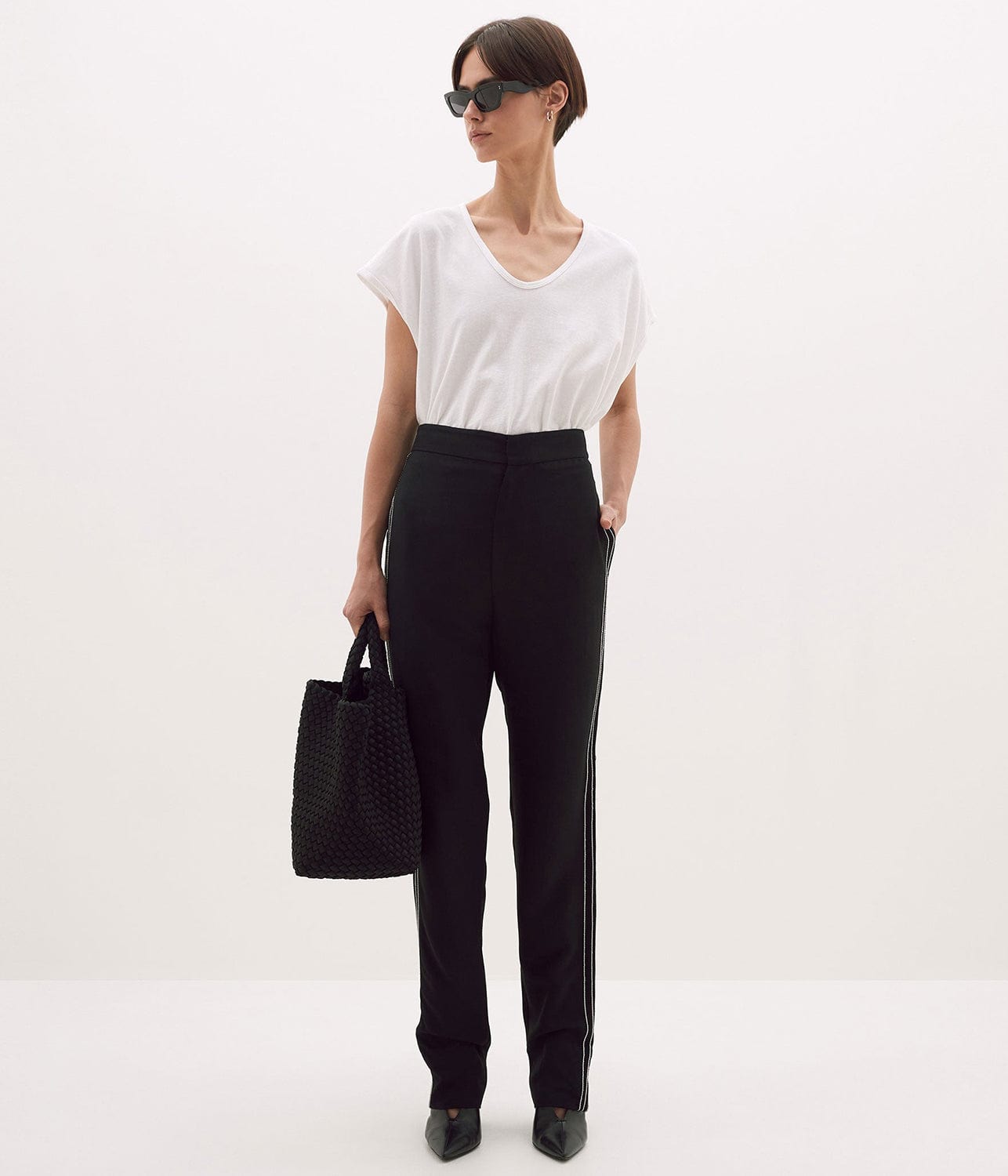 FINE BIND SCOOP NECK TANK- WHITE | BASSIKE | BASSIKE FINE BIND SCOOP NECK TANK- WHITE