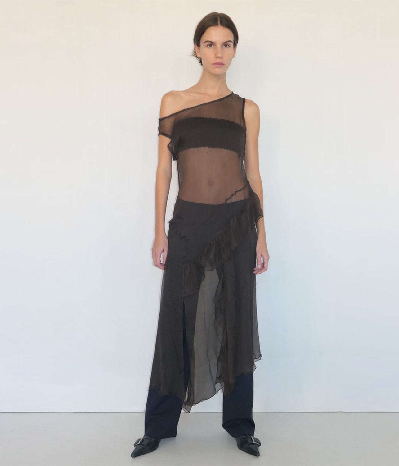 FOX DRESS- DARK BROWN | PALOMA WOOL | PALOMA WOOL FOX DRESS- DARK BROWN