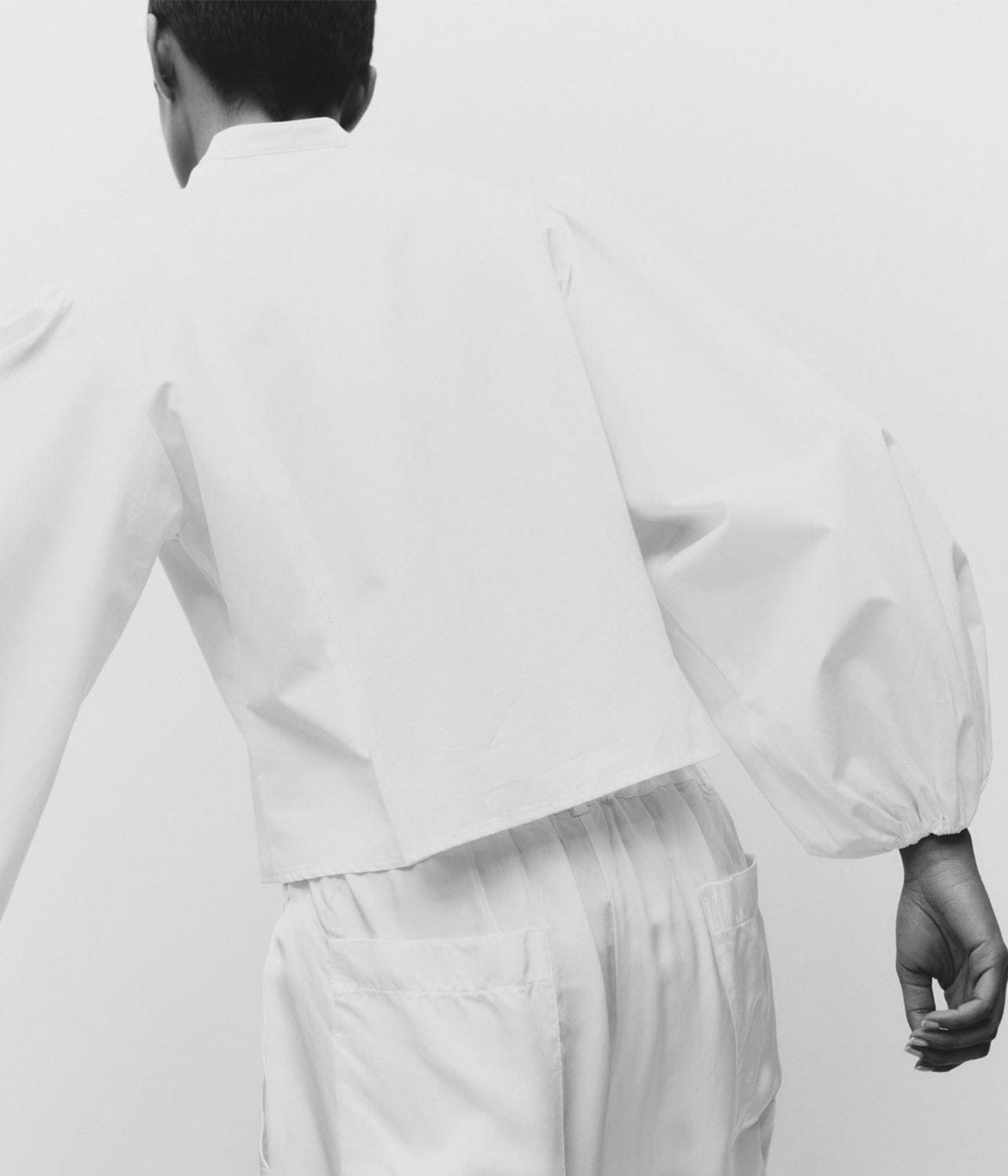 FULL SLEEVE CROP SHIRT- WHITE | MATIN | MATIN FULL SLEEVE CROP SHIRT- WHITE