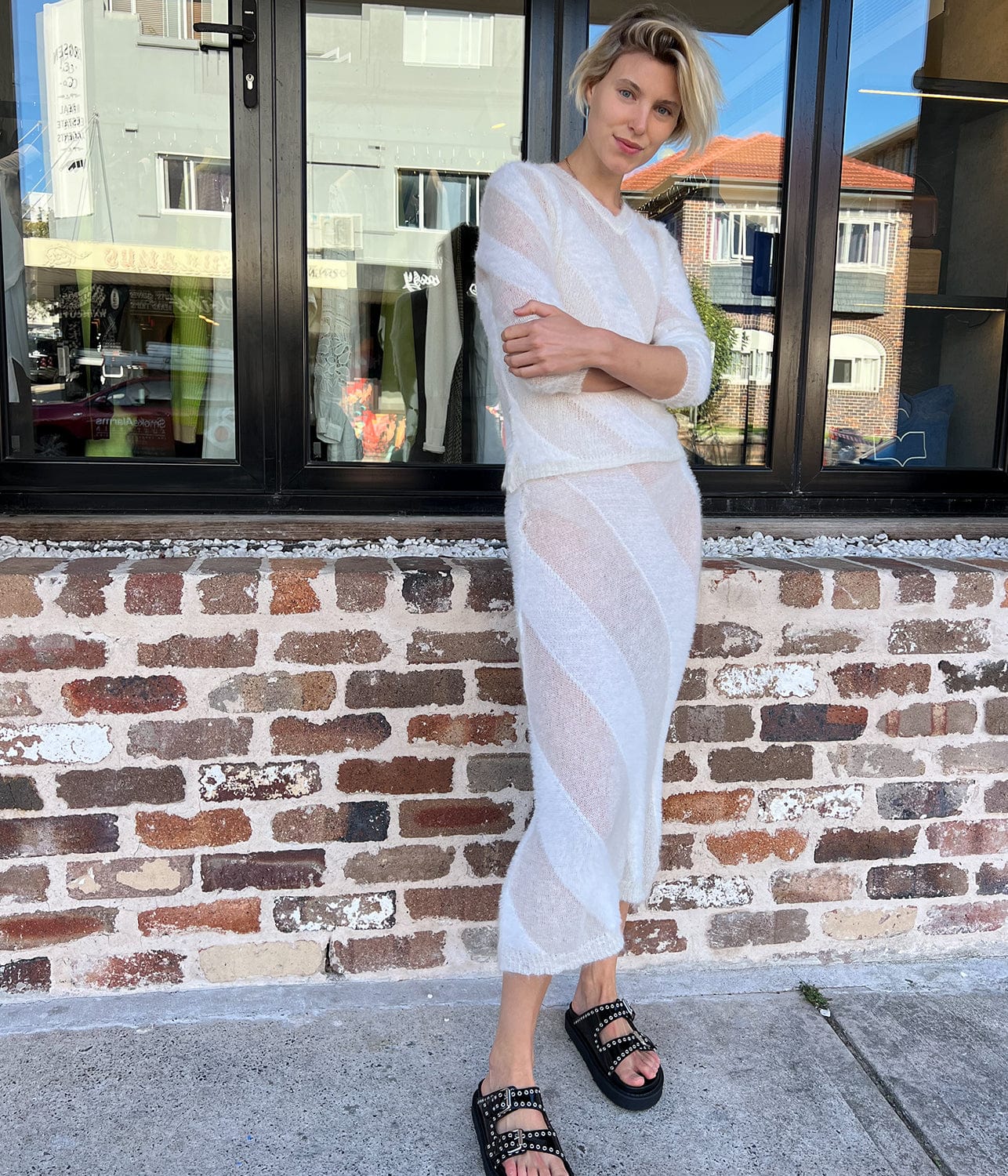 FUZZY DRESS- WHITE | GIMAGUAS | GIMAGUAS FUZZY DRESS- WHITE