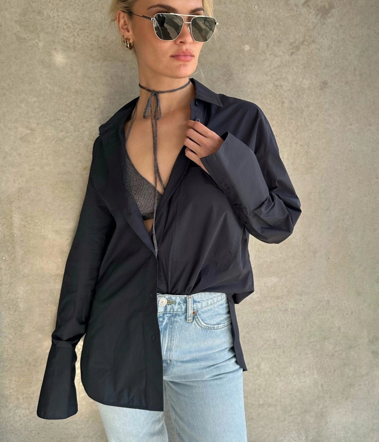 GELATO TOP-BLACK/SILVER | PALOMA WOOL | PALOMA WOOL GELATTO TOP-BLACK/SILVER