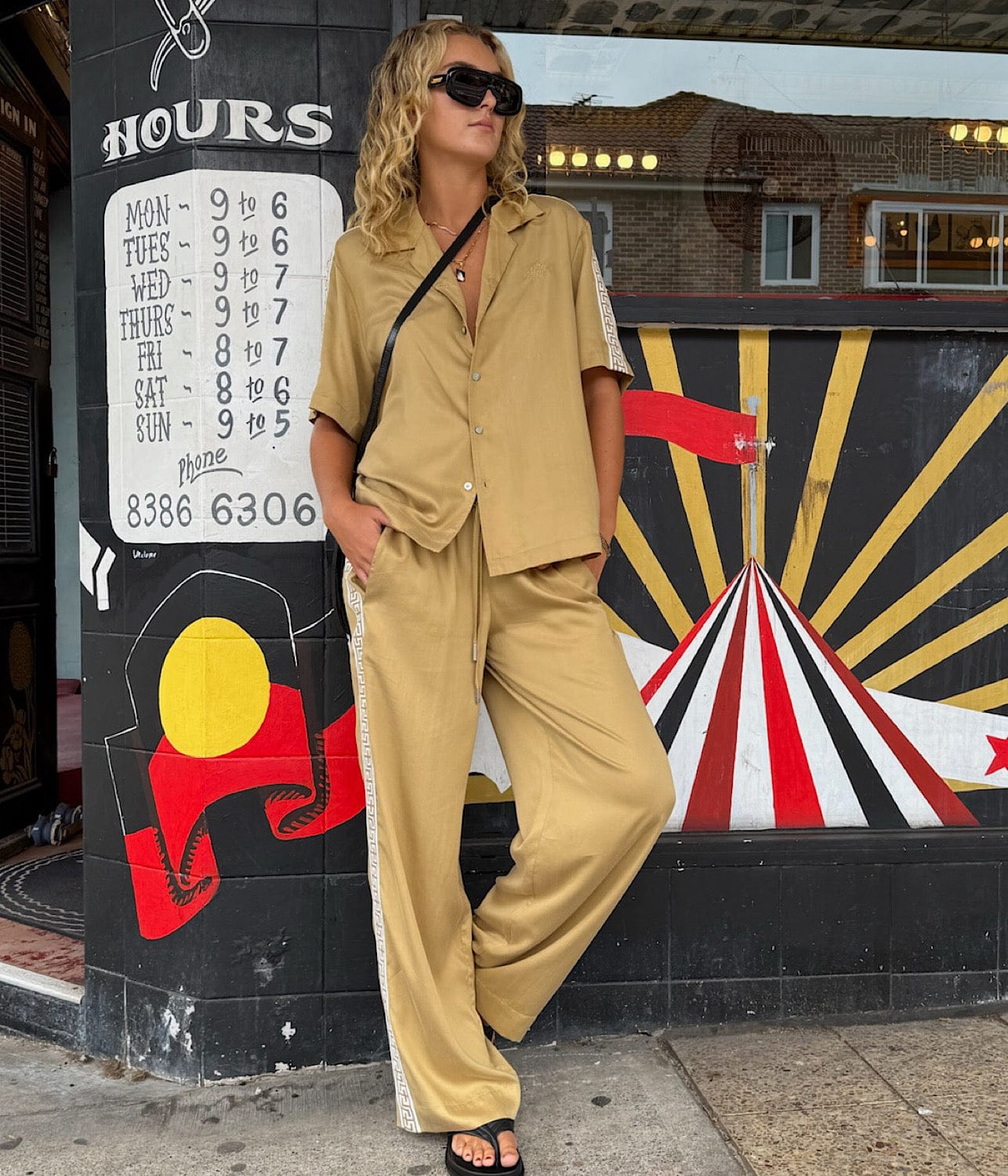 GEO RESORT SHIRT- SAND | SOMETHING VERY SPECIAL | SOMETHING VERY SPECIAL GEO RESORT SHIRT- SAND