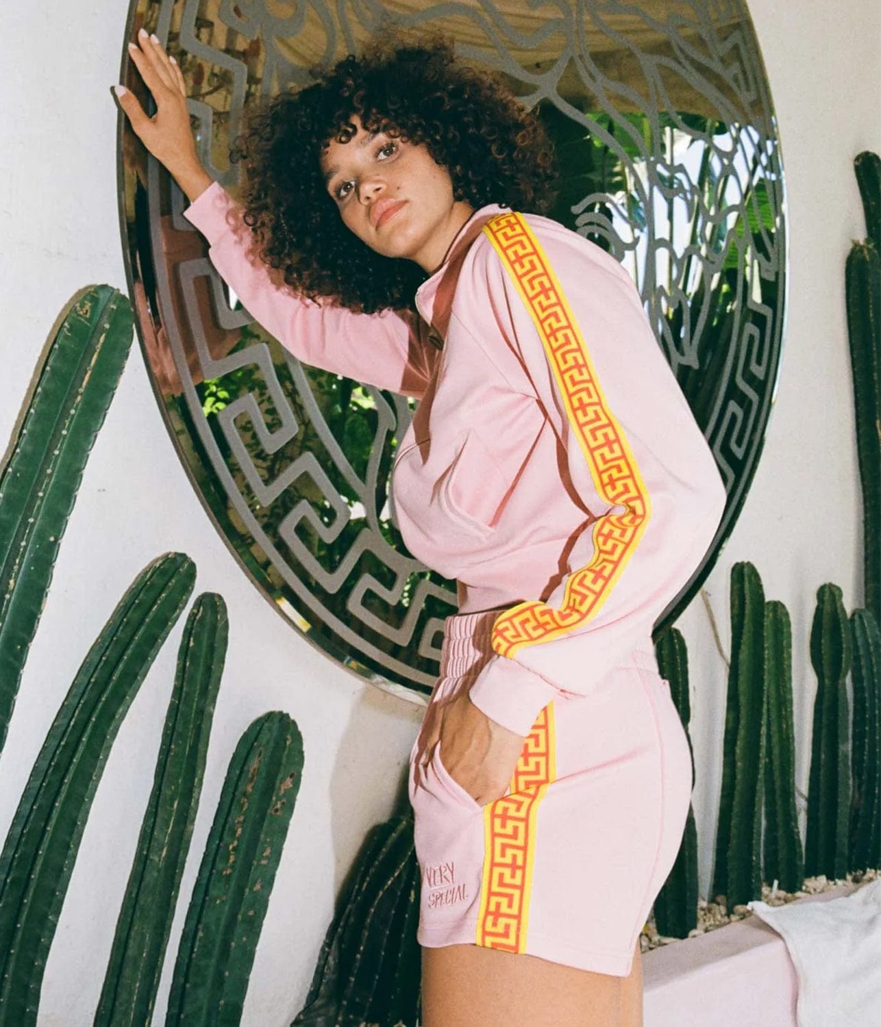 GEO TRACK JACKET- PINK | SOMETHING VERY SPECIAL | SOMETHING VERY SPECIAL GEO TRACK JACKET- PINK