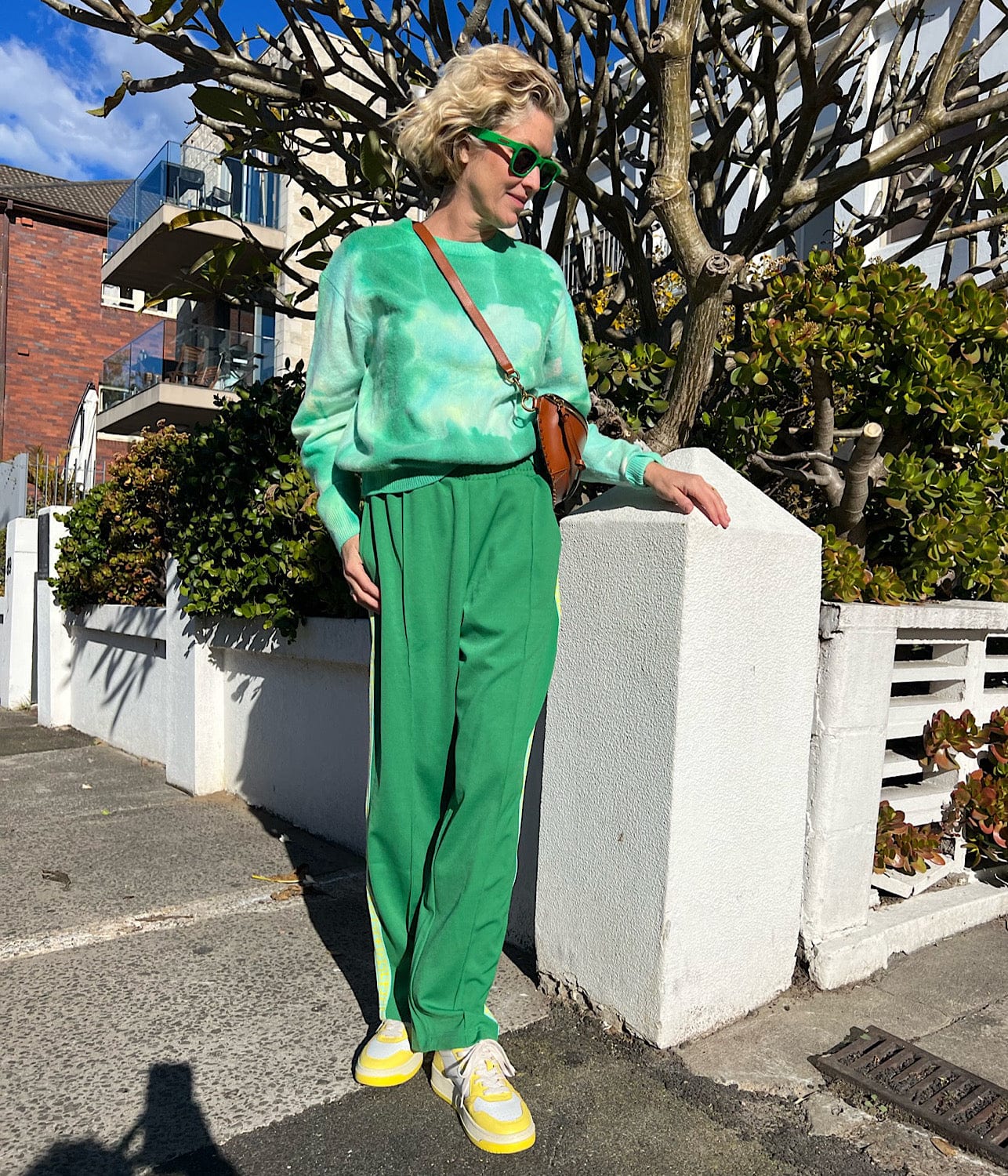 GEO TRACKPANTS- GREEN | SOMETHING VERY SPECIAL | SOMETHING VERY SPECIAL GEO TRACKPANTS- GREEN