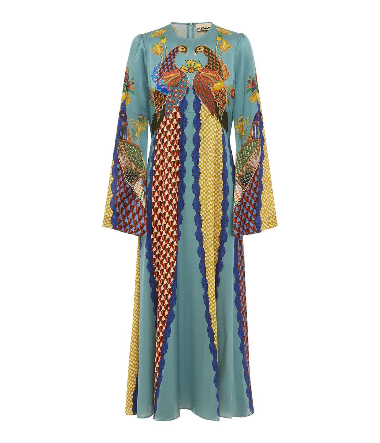 GILLY FLARE SLEEVE DRESS-BLUE | ALEMAIS | ALEMAIS GILLY FLARE SLEEVE DRESS-BLUE