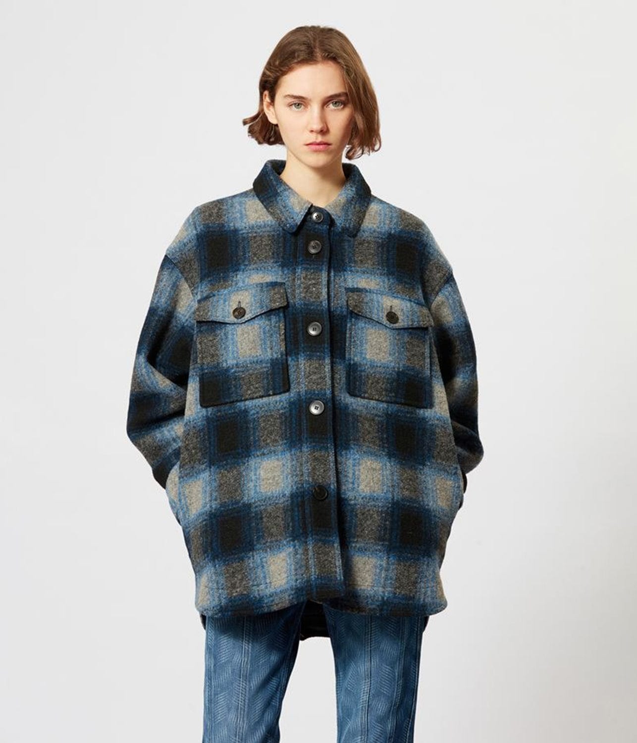 HARVELI COAT- NAVY | ISABEL MARANT | ISABEL MARANT HARVELI COAT- NAVY
