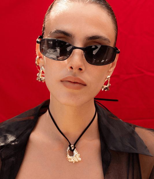 HORIZONS SHELL CORD NECKLACE | BRASS F+H STUDIOS HORIZONS SHELL CORD NECKLACE | BRASS