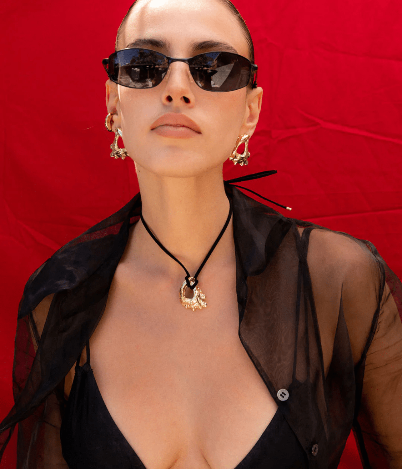HORIZONS SHELL CORD NECKLACE | BRASS F+H STUDIOS HORIZONS SHELL CORD NECKLACE | BRASS