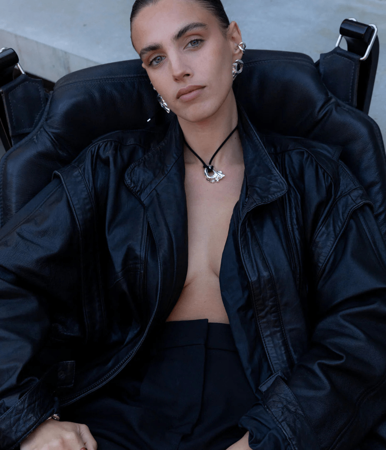 HORIZONS SHELL CORD NECKLACE | SILVER F+H STUDIOS HORIZONS SHELL CORD NECKLACE | SILVER