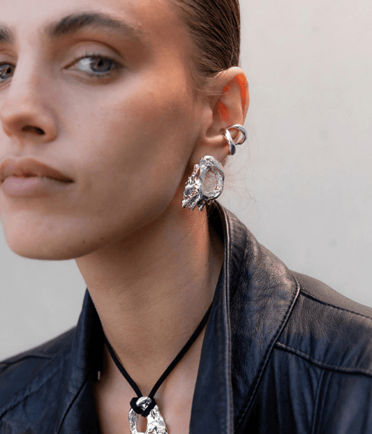 HORIZONS SHELL EARRINGS | BRASS | F AND H F+H STUDIOS HORIZONS SHELL EARRINGS | SILVER