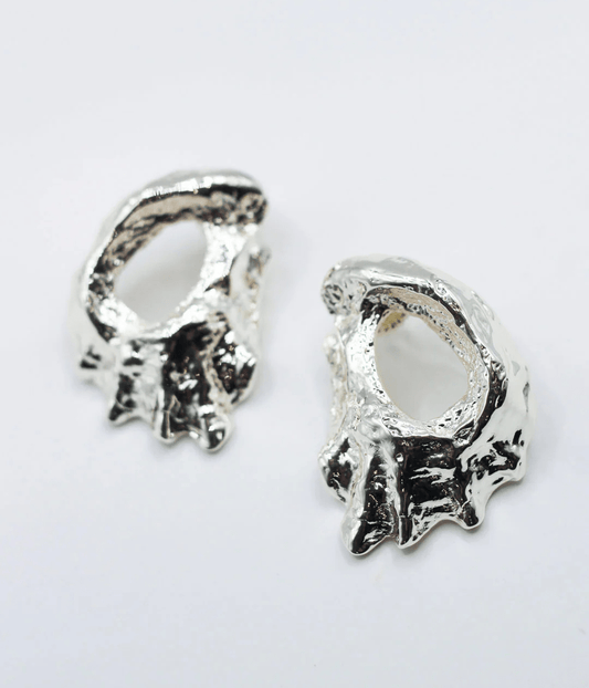 HORIZONS SHELL EARRINGS | BRASS | F AND H F+H STUDIOS HORIZONS SHELL EARRINGS | SILVER