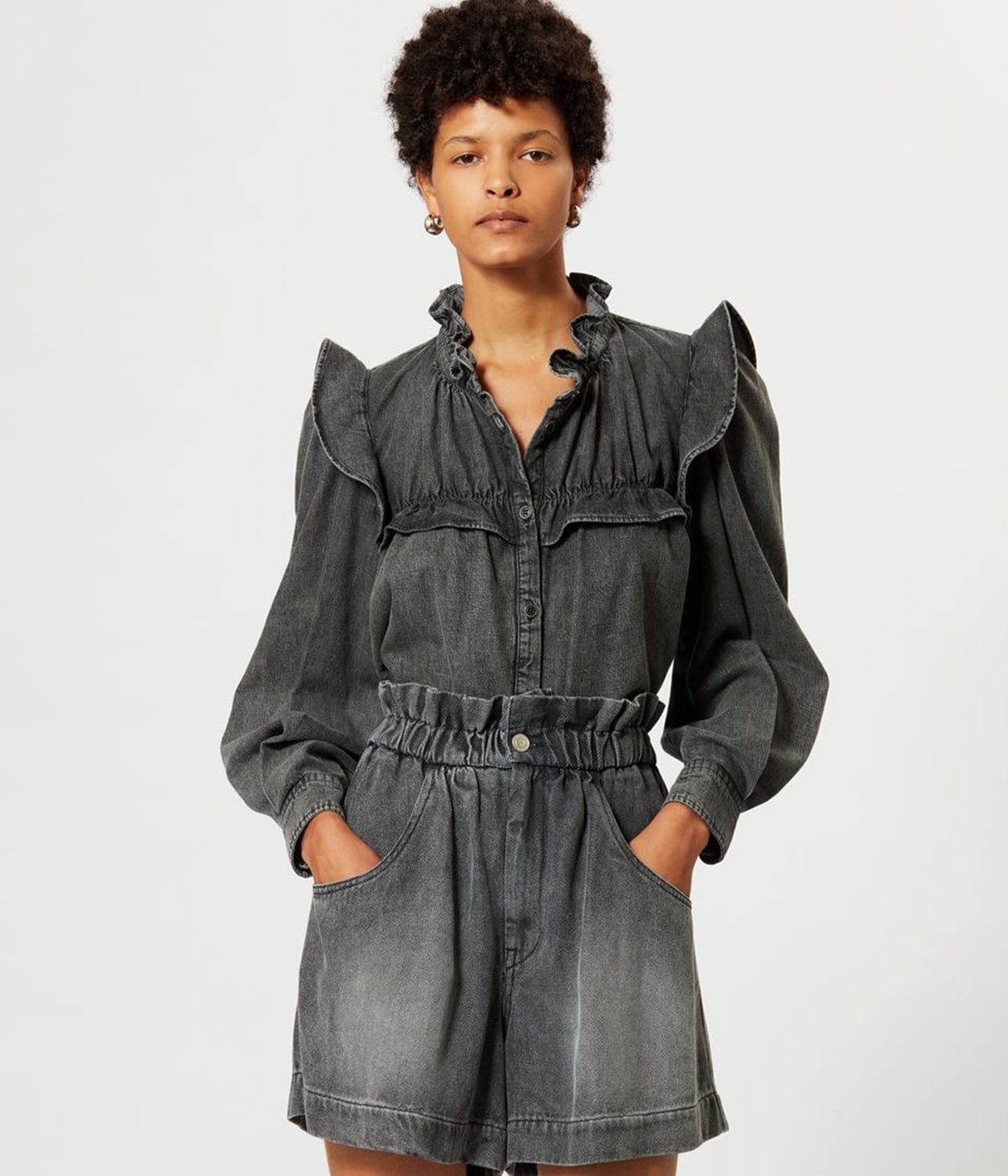 IDETY SHIRT- DARK GREY | ISABEL MARANT | ISABEL MARANT IDETY SHIRT- DARK GREY