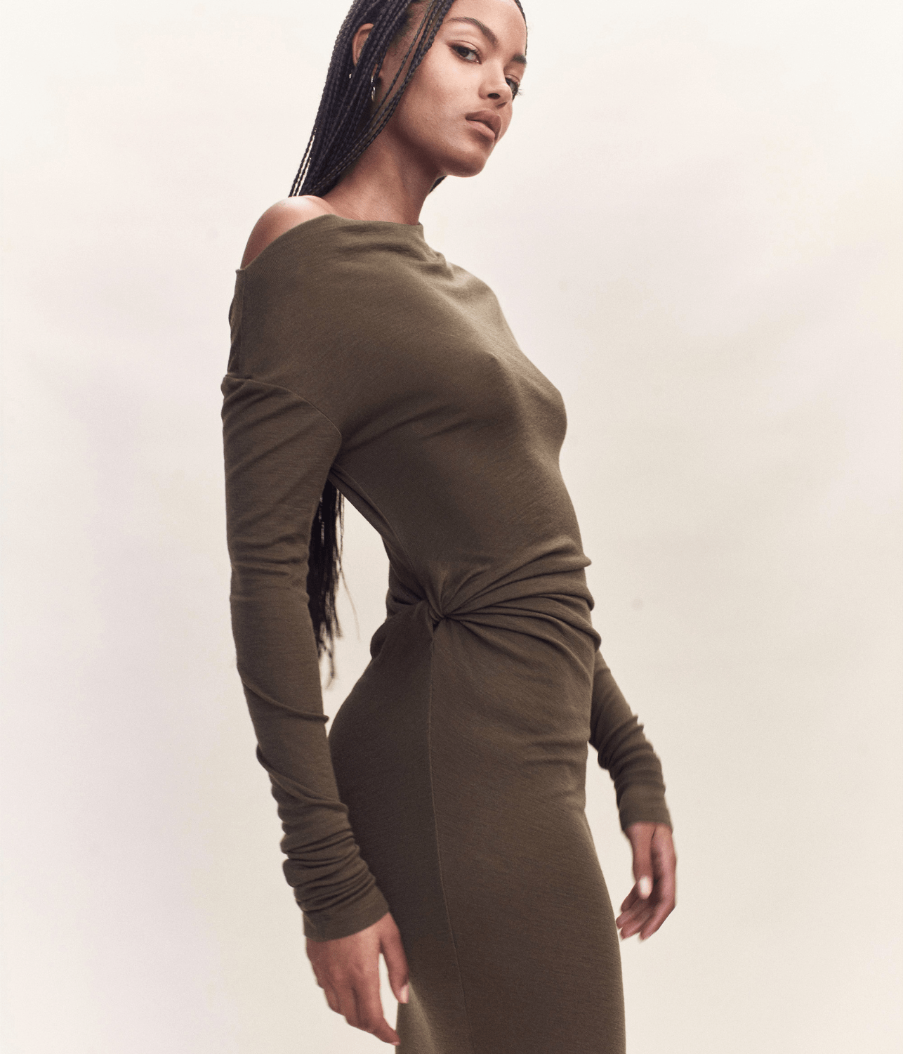 ILEANA MERINO LONG SLEEVE DRESS | COURTNEY ZHENG COURTNEY ZHENG ILEANA MERINO LONG SLEEVE DRESS