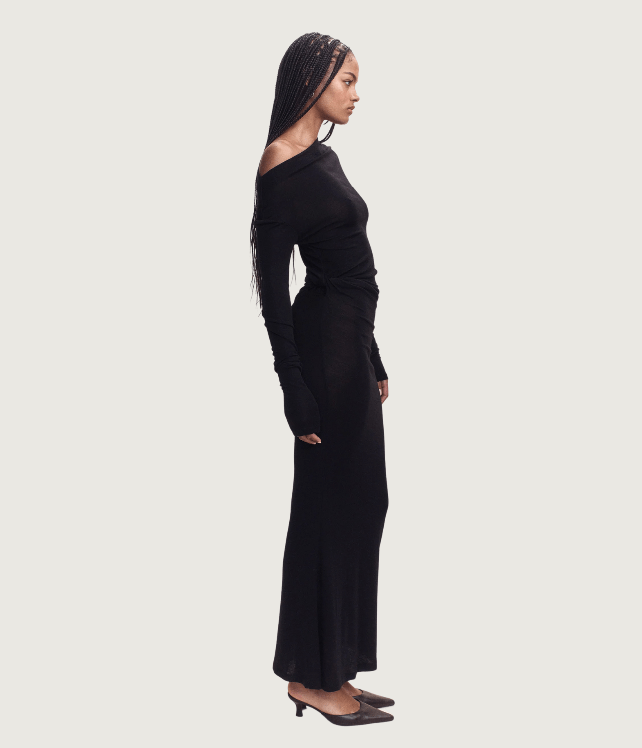 ILEANA MERINO LONG SLEEVE DRESS | COURTNEY ZHENG COURTNEY ZHENG ILEANA MERINO LONG SLEEVE DRESS | BLACK