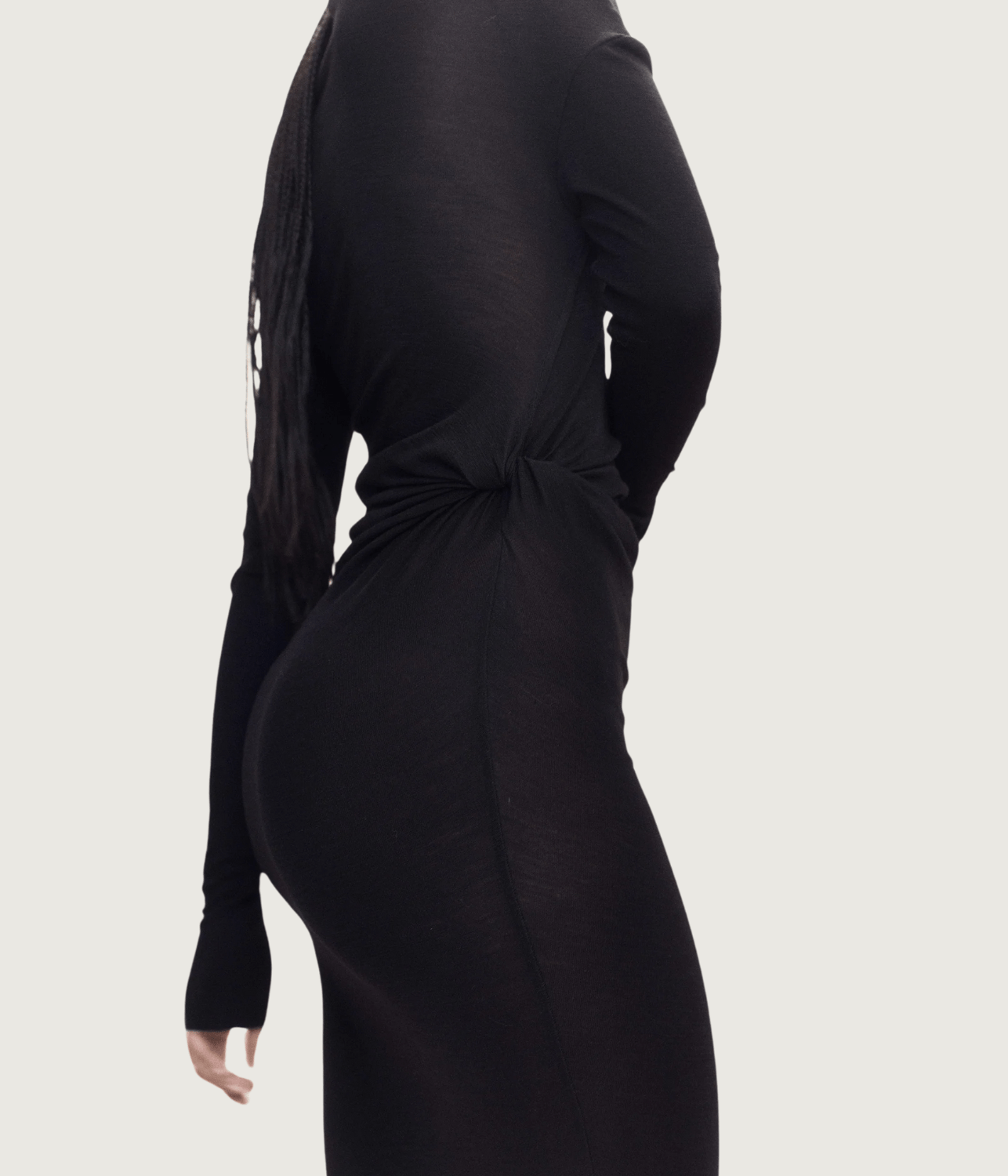 ILEANA MERINO LONG SLEEVE DRESS | COURTNEY ZHENG COURTNEY ZHENG ILEANA MERINO LONG SLEEVE DRESS | BLACK