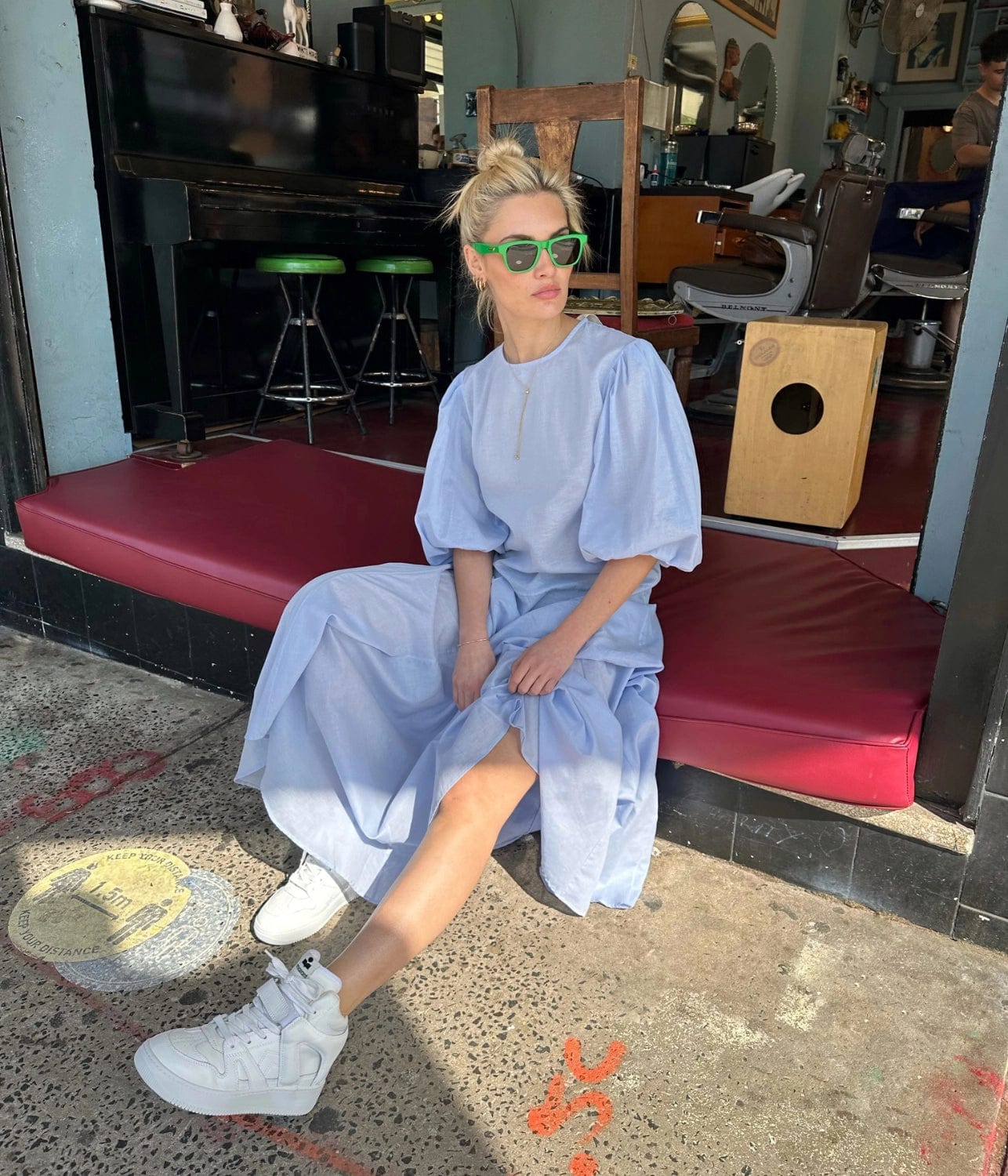 INVERTED PLEAT DRESS- IRIS | MATIN | MATIN INVERTED PLEAT DRESS- IRIS