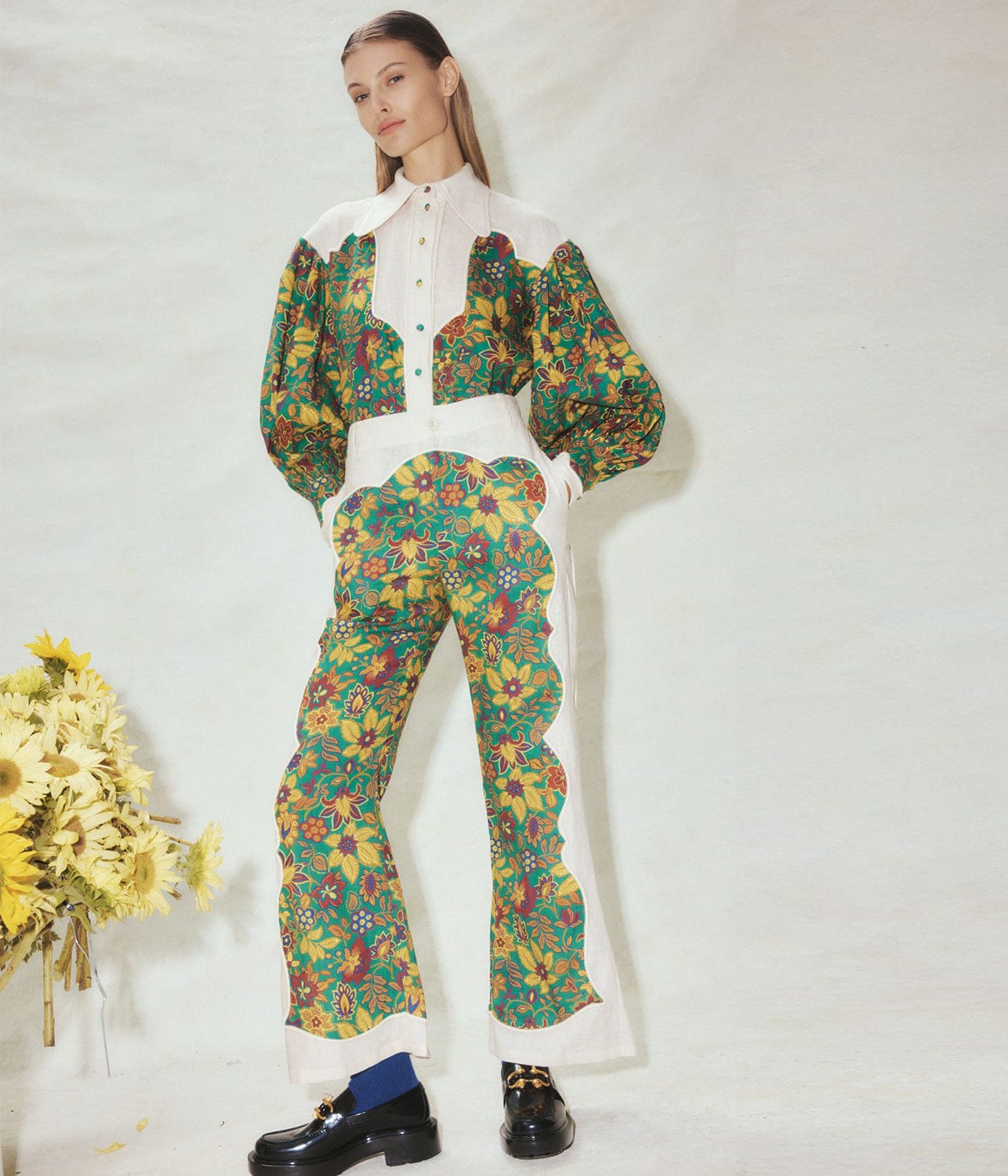 ISABELLA PANEL PANT- MULTI | ALEMAIS | ALEMAIS ISABELLA PANEL PANT- MULTI
