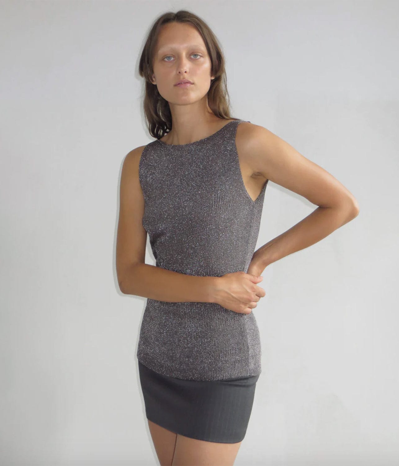 JACK TOP- BLACK/SILVER | PALOMA WOOL | PALOMA WOOL JACK TOP- BLACK/SILVER