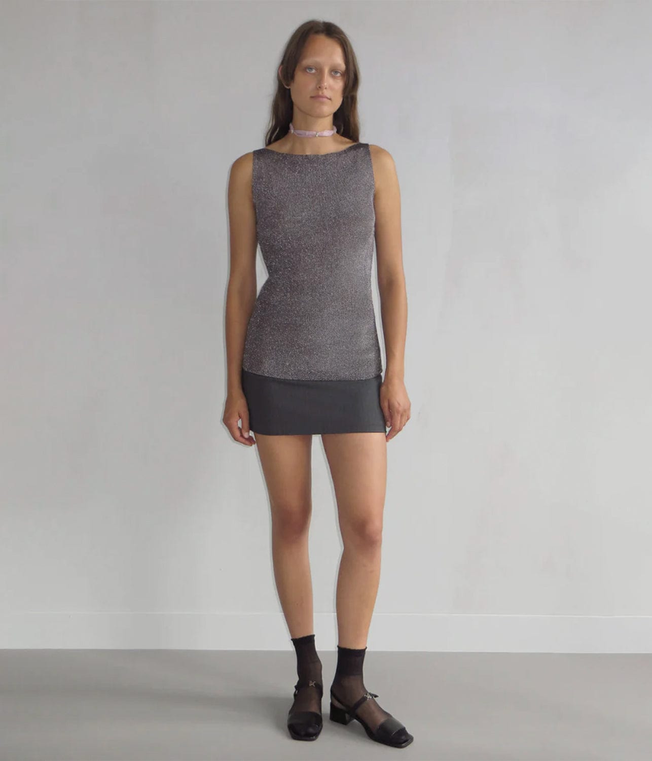 JACK TOP- BLACK/SILVER | PALOMA WOOL | PALOMA WOOL JACK TOP- BLACK/SILVER