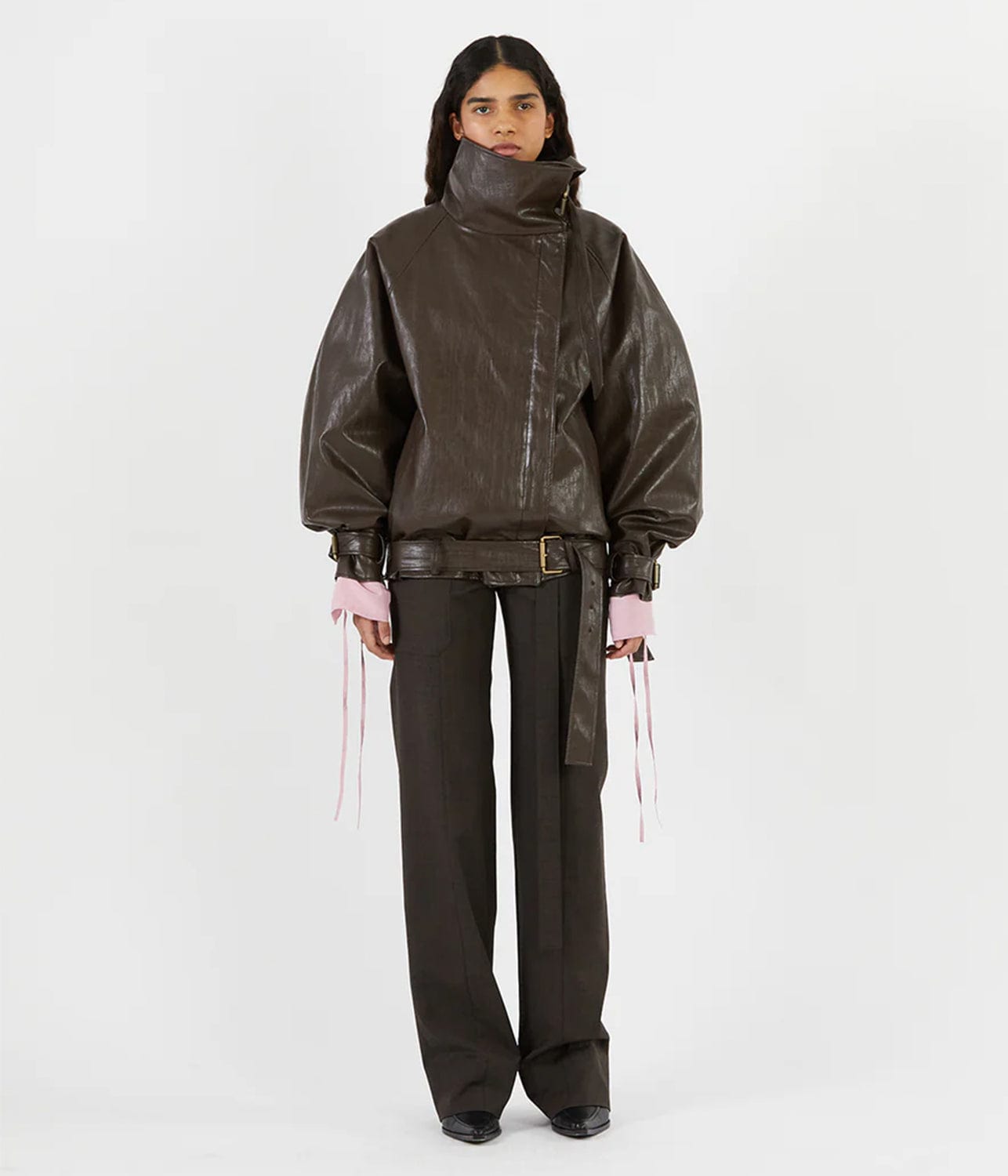 JUNO JACKET- DARK BROWN | REJINA PYO | REJINA PYO JUNO JACKET- DARK BROWN