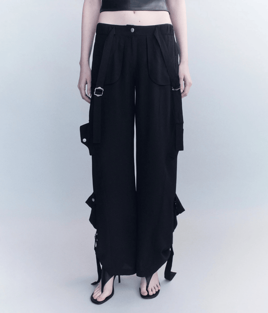 LARSON SILK CREPE CARGO PANTS | COURTNEY ZHENG COURTNEY ZHENG LARSON SILK CREPE CARGO PANTS