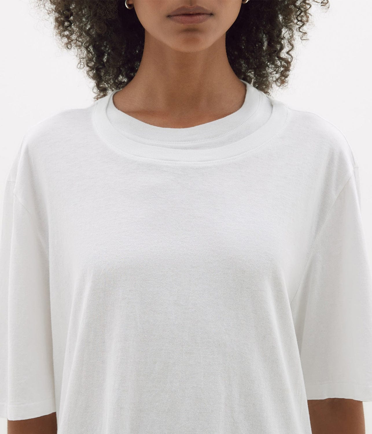 LAYERED BOYFRIEND TEE-WHITE | BASSIKE | Bassike LAYERED BOYFRIEND TEE-WHITE