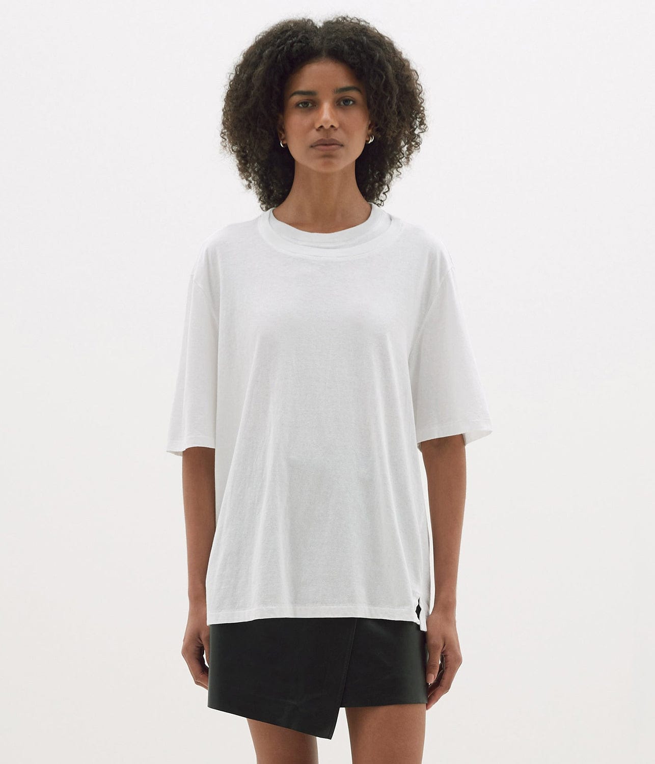 LAYERED BOYFRIEND TEE-WHITE | BASSIKE | Bassike LAYERED BOYFRIEND TEE-WHITE