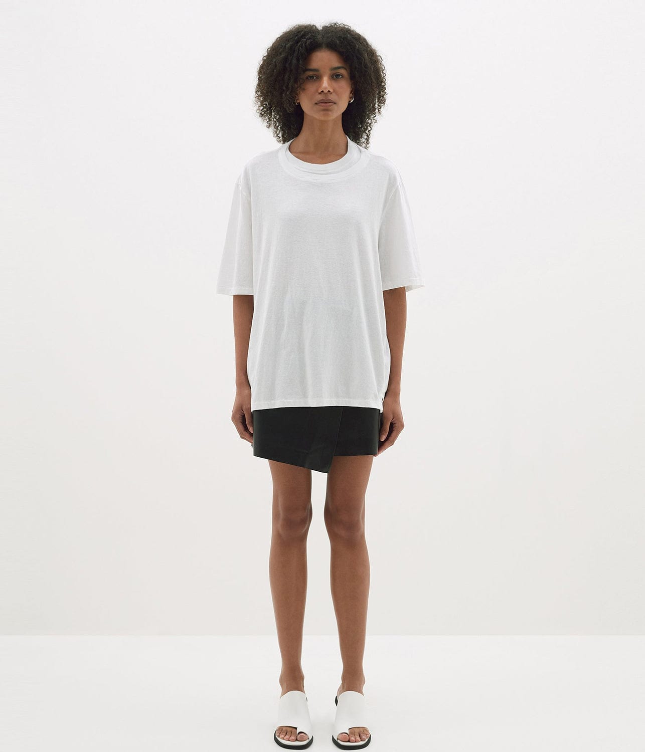 LAYERED BOYFRIEND TEE-WHITE | BASSIKE | Bassike LAYERED BOYFRIEND TEE-WHITE