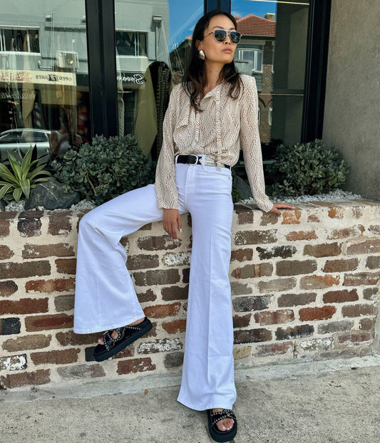 LE PALAZZO PANT- BLANC | FRAME |  FRAME LE PALAZZO PANT- BLANC