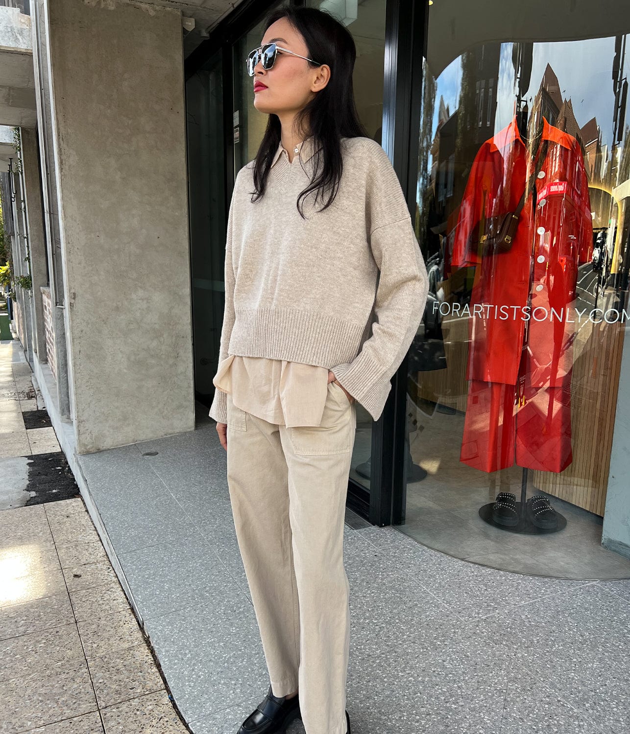 LEON BOY PANT- SANDSTONE | NILI LOTAN | NILI LOTAN LEON BOY PANT- SANDSTONE