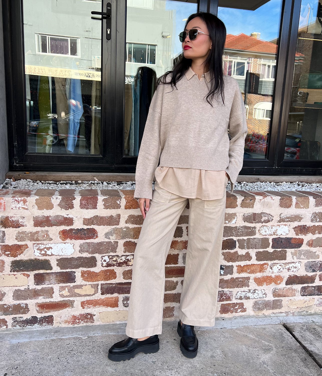 LEON BOY PANT- SANDSTONE | NILI LOTAN | NILI LOTAN LEON BOY PANT- SANDSTONE