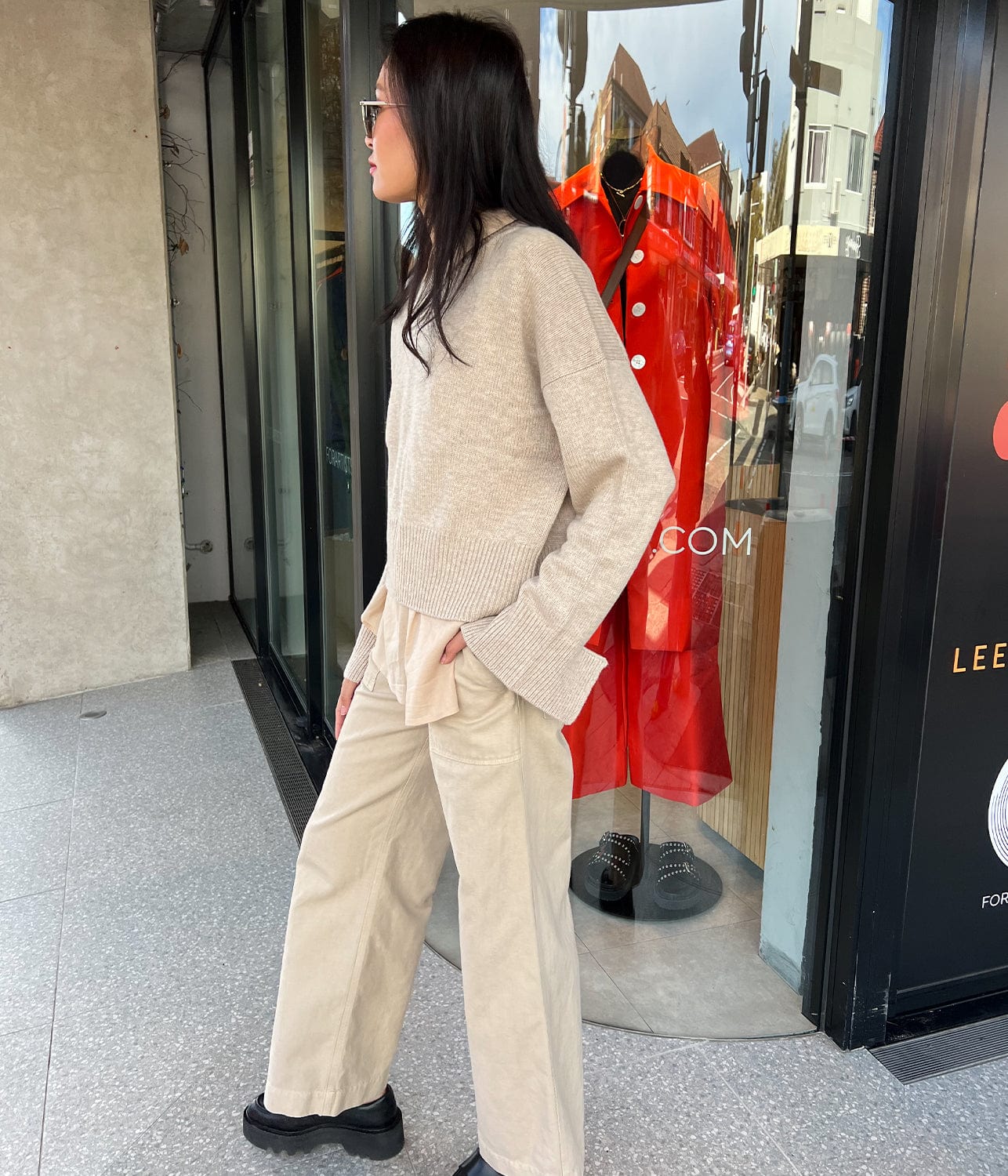LEON BOY PANT- SANDSTONE | NILI LOTAN | NILI LOTAN LEON BOY PANT- SANDSTONE