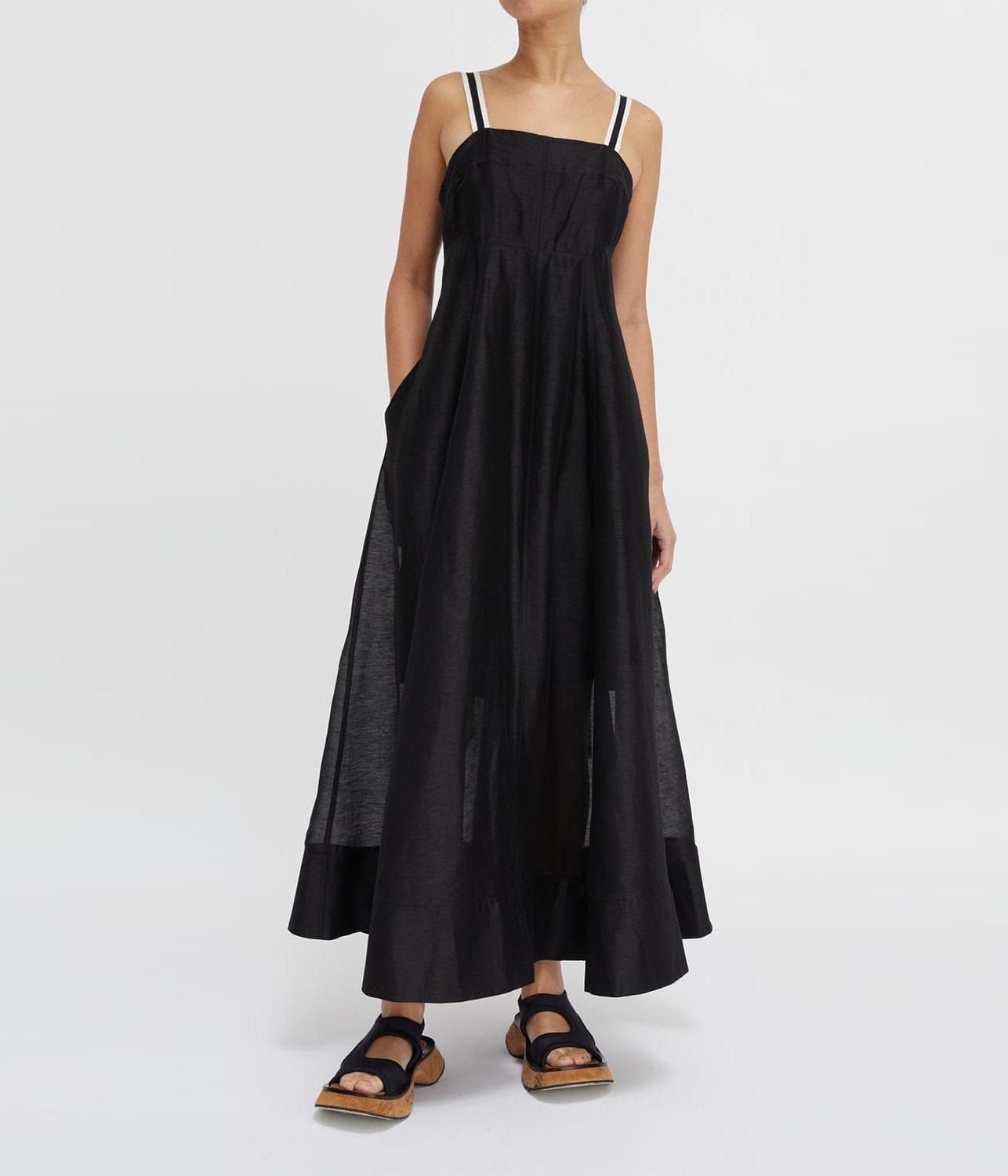 LILLIAN APRON DRESS- BLACK | LEE MATHEWS | LEE MATHEWS LILLIAN APRON DRESS- BLACK