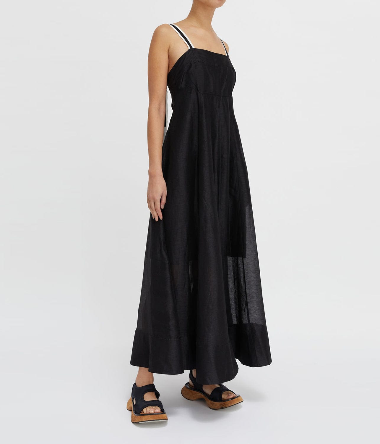 LILLIAN APRON DRESS- BLACK | LEE MATHEWS | LEE MATHEWS LILLIAN APRON DRESS- BLACK