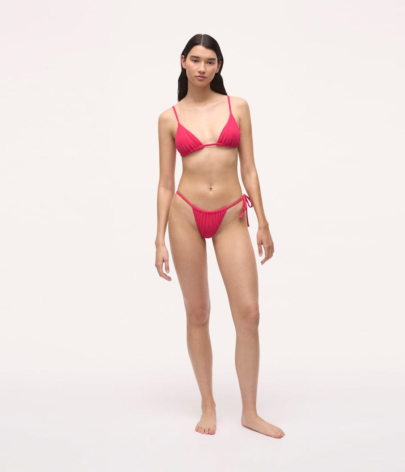 LILY STRING BIKINI TOP- PINK | BAYTHE | BAYTHE LILY STRING BIKINI TOP- PINK