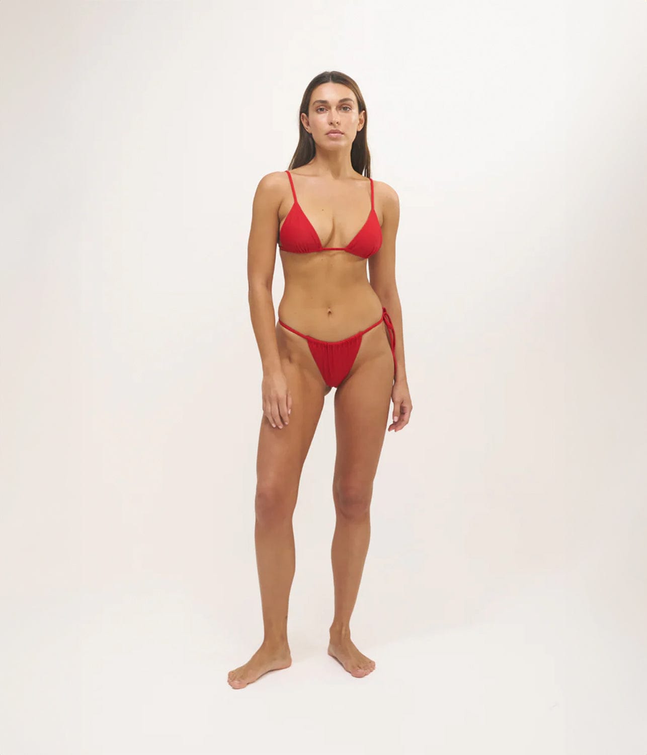 LILY STRING BIKINI TOP- RED VITA | BAYTHE | BAYTHE LILY STRING BIKINI TOP- RED VITA