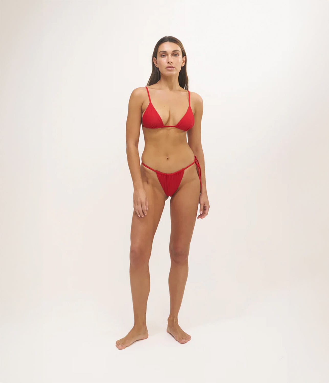 LILY STRING BIKINI TOP- RED VITA | BAYTHE | BAYTHE LILY STRING BIKINI TOP- RED VITA