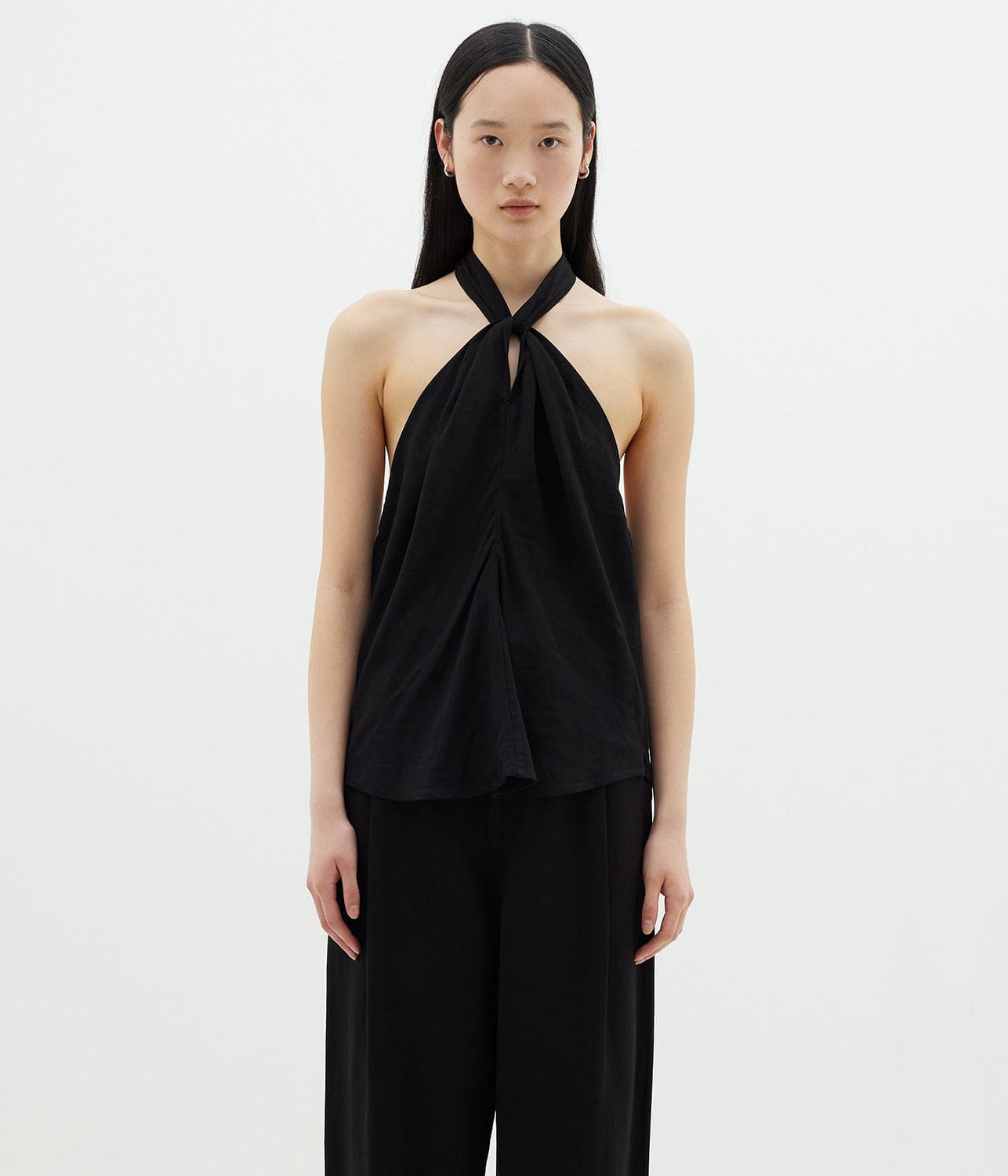 LINEN SARONG TOP - BLACK | BASSIKE | BASSIKE LINEN SARONG TOP - BLACK