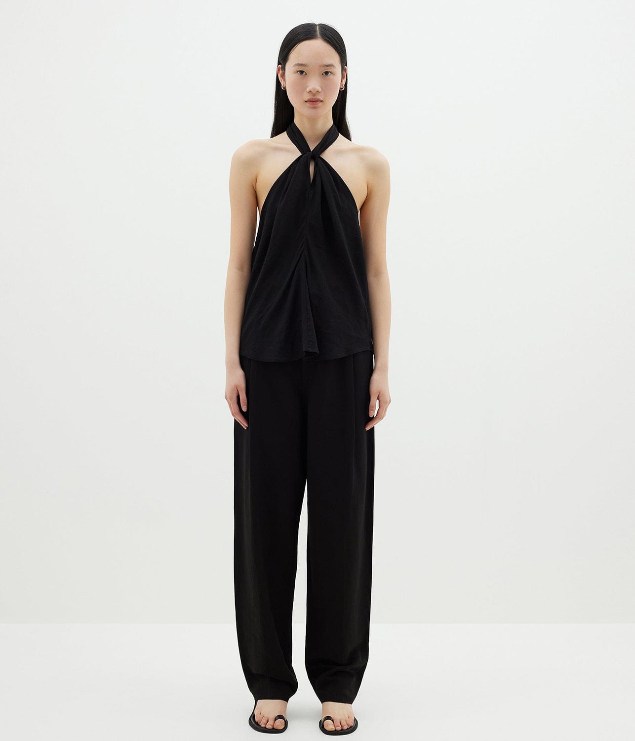 LINEN SARONG TOP - BLACK | BASSIKE | BASSIKE LINEN SARONG TOP - BLACK