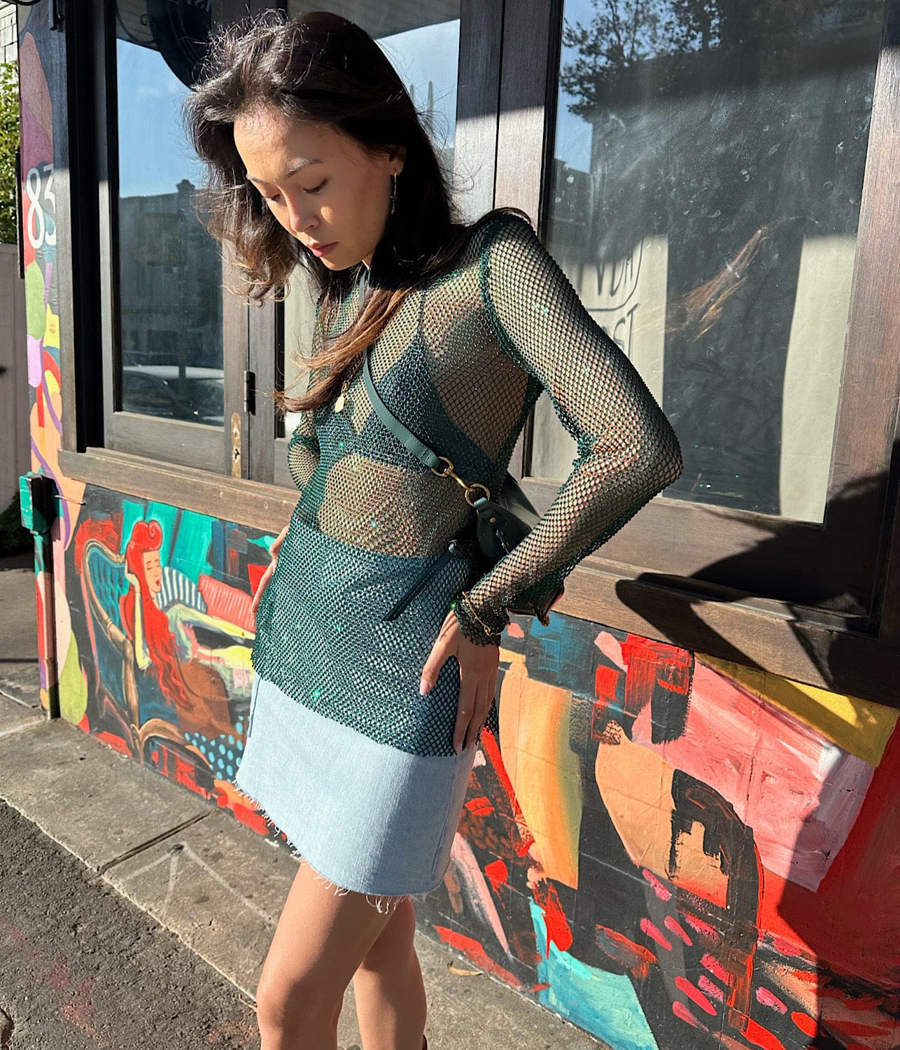 LIZZIE FISHNET TOP- GREEN | ANIM | ANIM LIZZE FISHNET TOP- GREEN