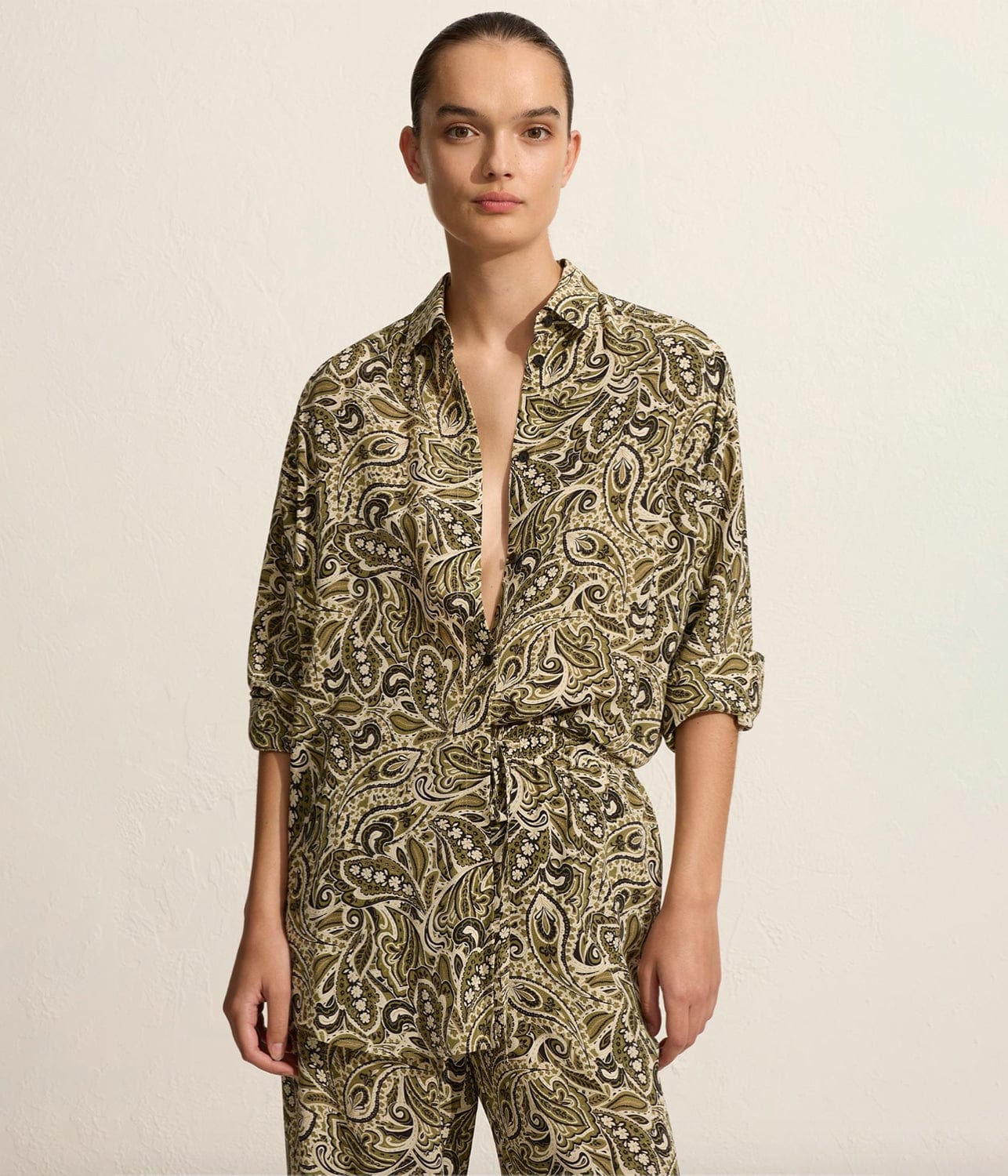 LONG SLEEVE SILK SHIRT- PAISLEY | MATTEAU | MATTEAU LONG SLEEVE SILK SHIRT- PAISLEY