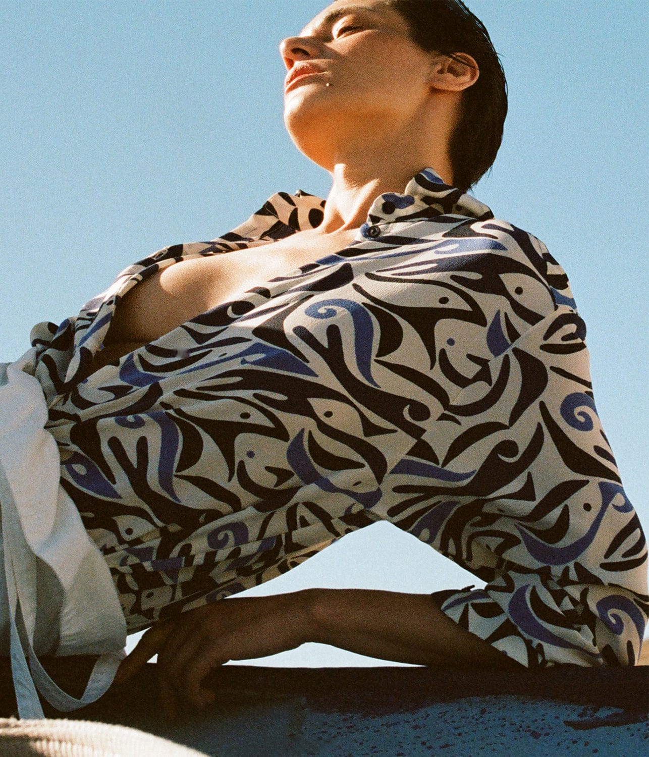 LONG SLEEVE SILK SHIRT- PESCARO | MATTEAU | MATTEAU LONG SLEEVE SILK SHIRT- PESCARO
