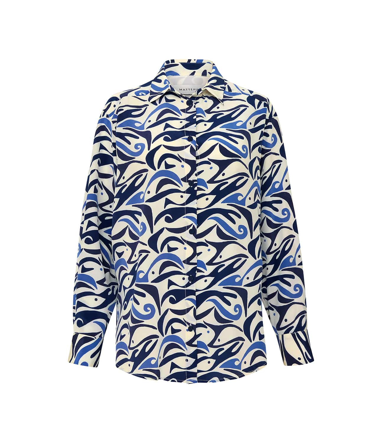 LONG SLEEVE SILK SHIRT- PESCARO | MATTEAU | MATTEAU LONG SLEEVE SILK SHIRT- PESCARO