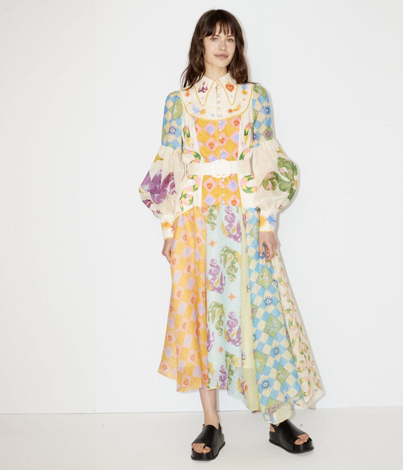 LOU BALLOON SLEEVE SHIRT DRESS | ALEMAIS | ALEMAIS LOU BALLOON SLEEVE SHIRT DRESS