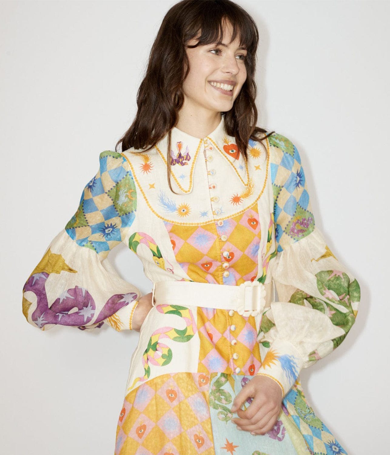 LOU BALLOON SLEEVE SHIRT DRESS | ALEMAIS | ALEMAIS LOU BALLOON SLEEVE SHIRT DRESS