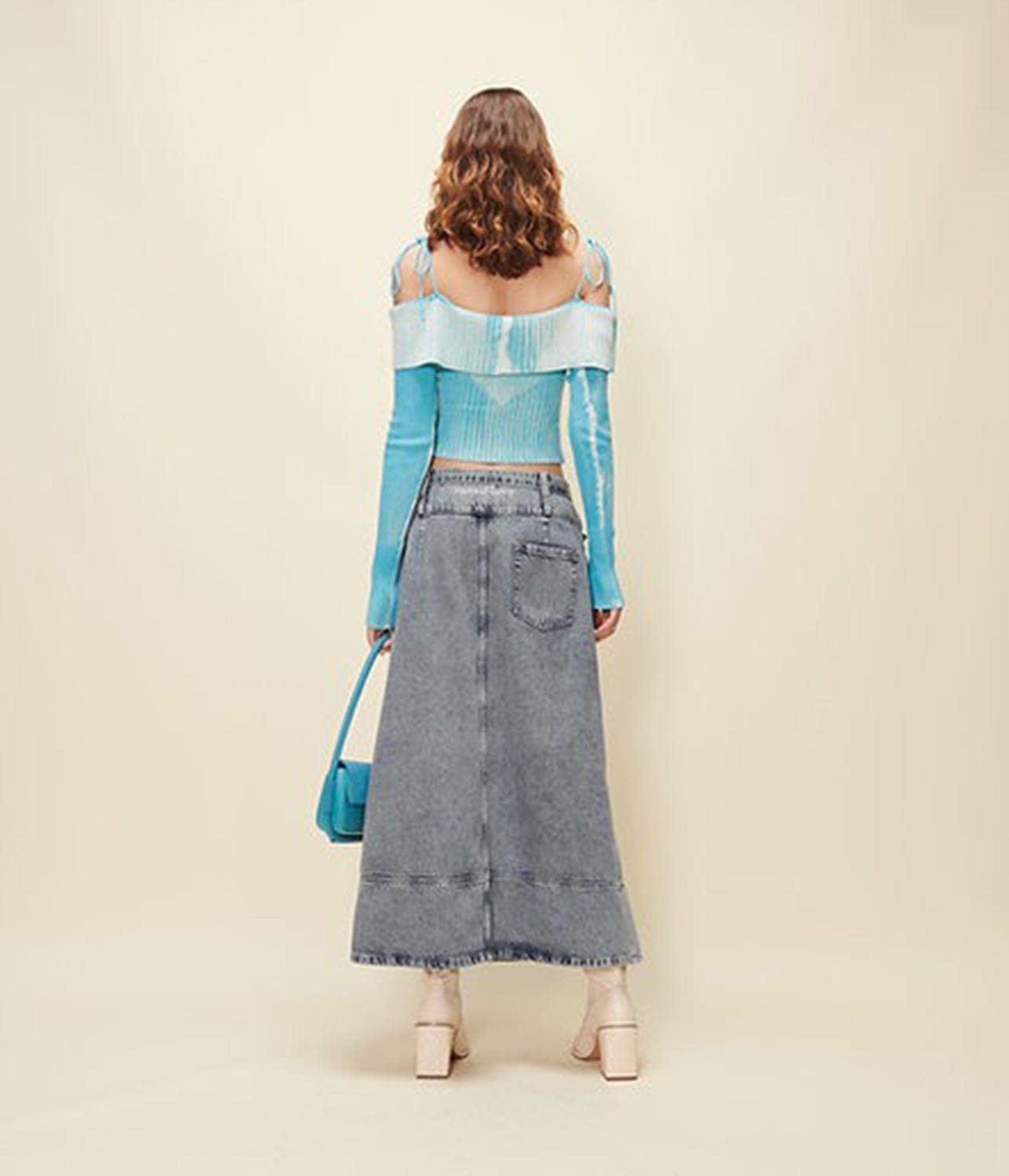 LOW RIDER DENIM SKIRT- SUNFADE DENIM | HOUSE OF SUNNY | HOUSE OF SUNNY LOW RIDER DENIM SKIRT- SUNFADE DENIM