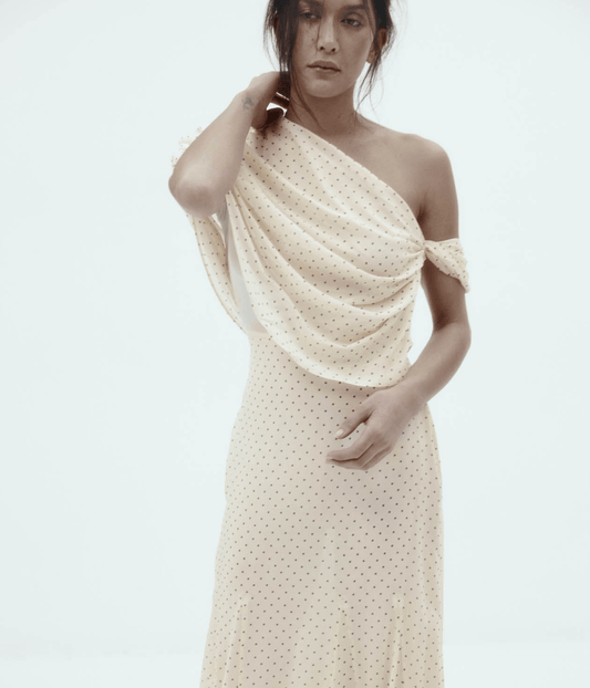 LUCILLE DRESS | HARRIS TAPPER | CREAM POKA HARRIS TAPPER LUCILLE DRESS