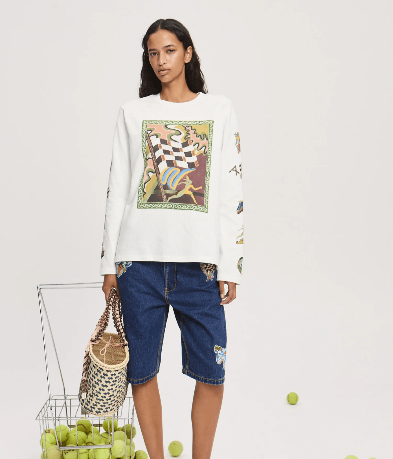 LUCKY PACE PATCH LONG SLEEVE TEE | ALEMAIS ALEMAIS LUCKY PACE PATCH LONG SLEEVE TEE