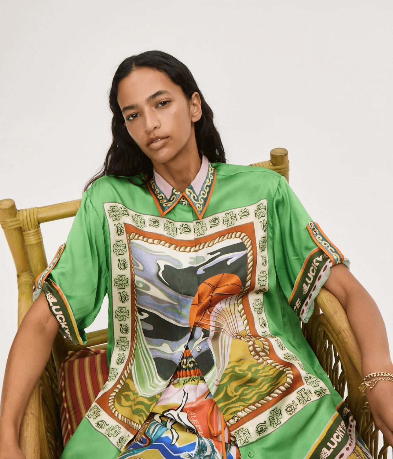 LUCKY PACE SILK SHIRT | ALEMAIS ALEMAIS LUCKY PACE SILK SHIRT