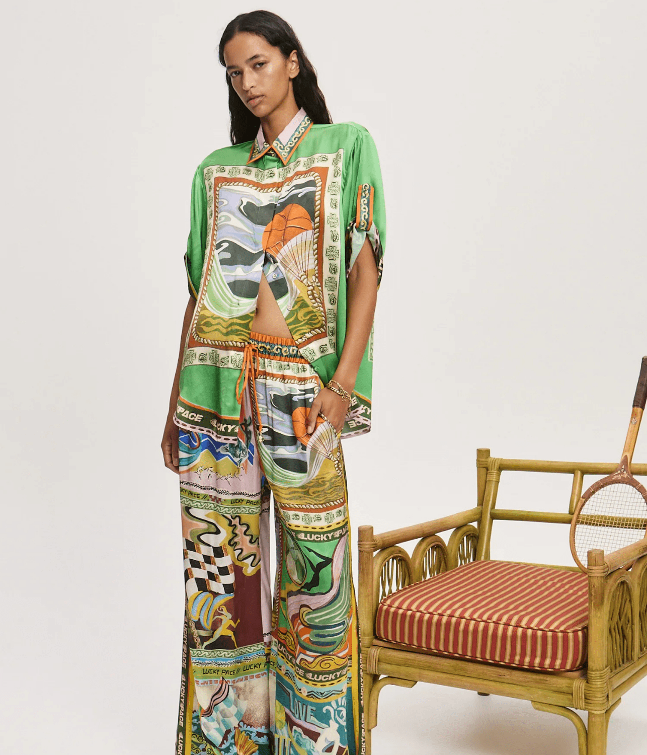 LUCKY PACE SILK SHIRT | ALEMAIS ALEMAIS LUCKY PACE SILK SHIRT